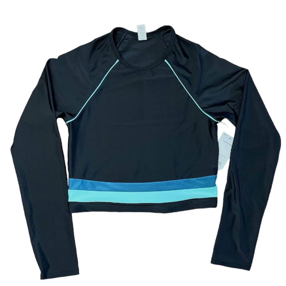 Xersion Cropped Rashguard Swim Top Girls M